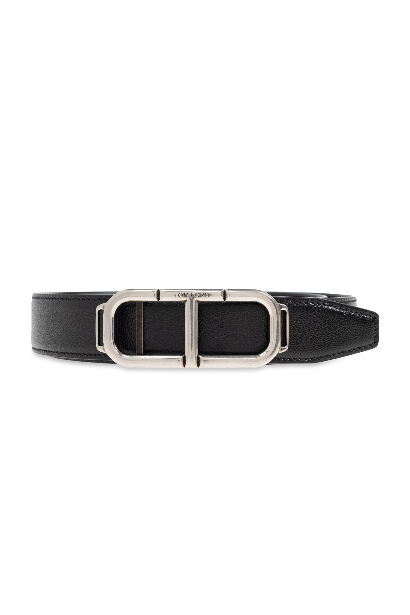 ベルト TOM FORD SS25 REVERSIBLE T LINE BELT (WB207 LCL156G1N001) GRAIN LEATHER AND SMOOTH LEATHER REVERSIBLE T BELT 30 MM